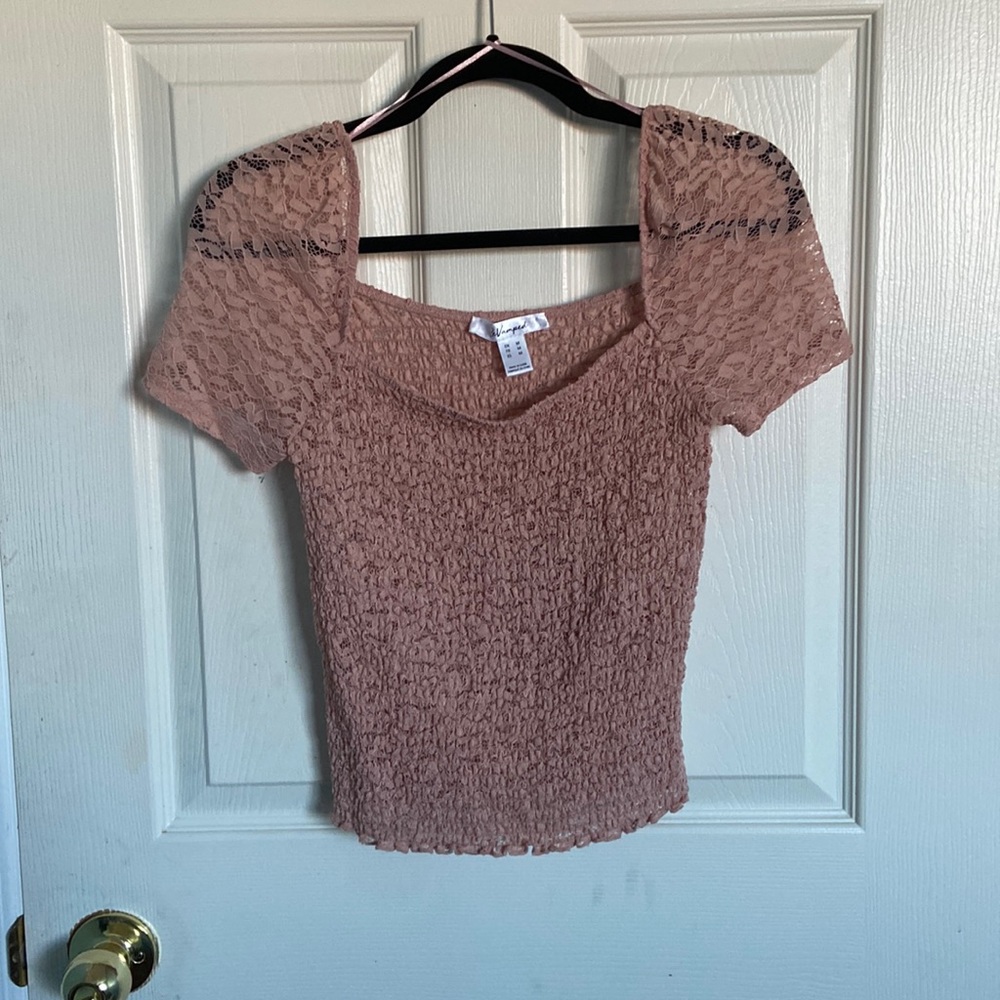 Pink flower cropped top